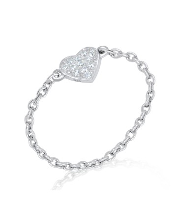 Heart Silver Chain Ring NSR-3176